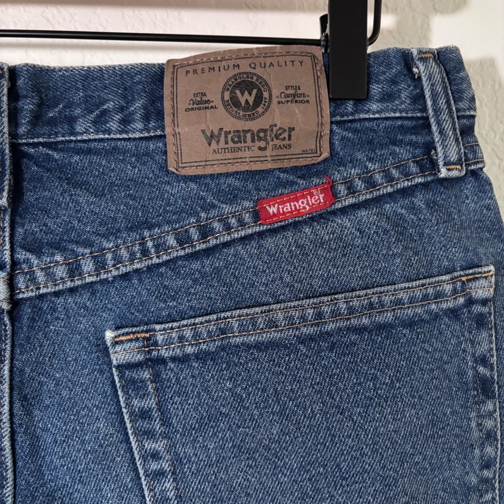 Wrangler Denim Shorts Regular Fit 33 Cut Off Cotton Blue Rugged Gorpcore Indie - Picture 5 of 8
